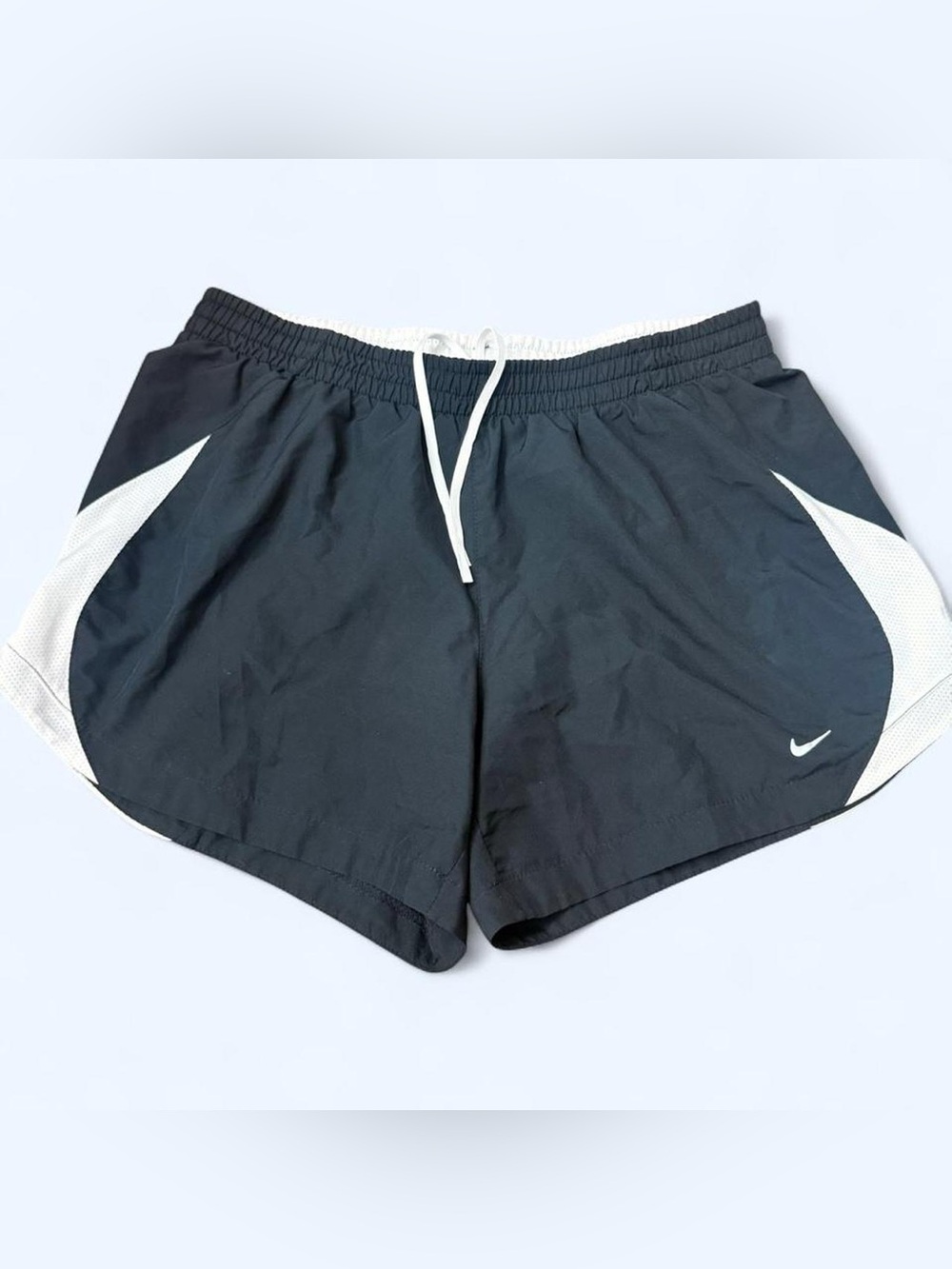 Nike Black Shorts with White Drawstring and Swoosh